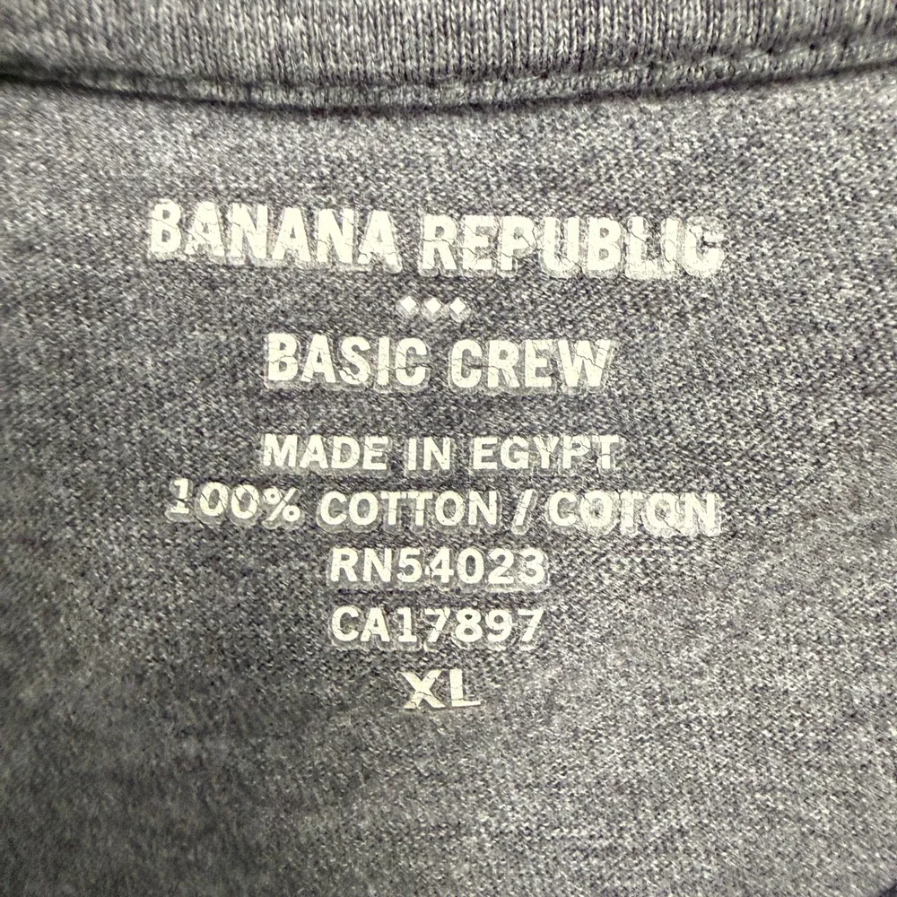 Banana Republic Basic Crew T-Shirt Mens XL Gray Cotton Short Sleeve RN54023